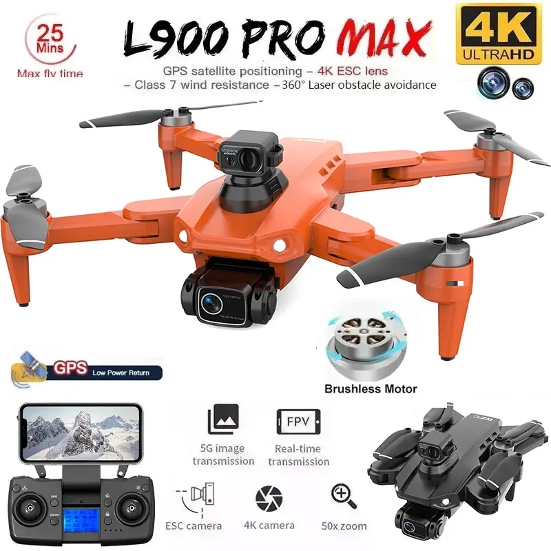 Drone Ae Rc - L900 Pro MAX GPS ドローン 4K