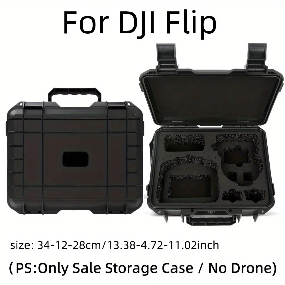 Drone Rc Cover - DJI Flip用ハードシェル収納ケース、RC N3/RC 2対応、ブラック、ドローンアクセサリー用複数コンパートメント付き