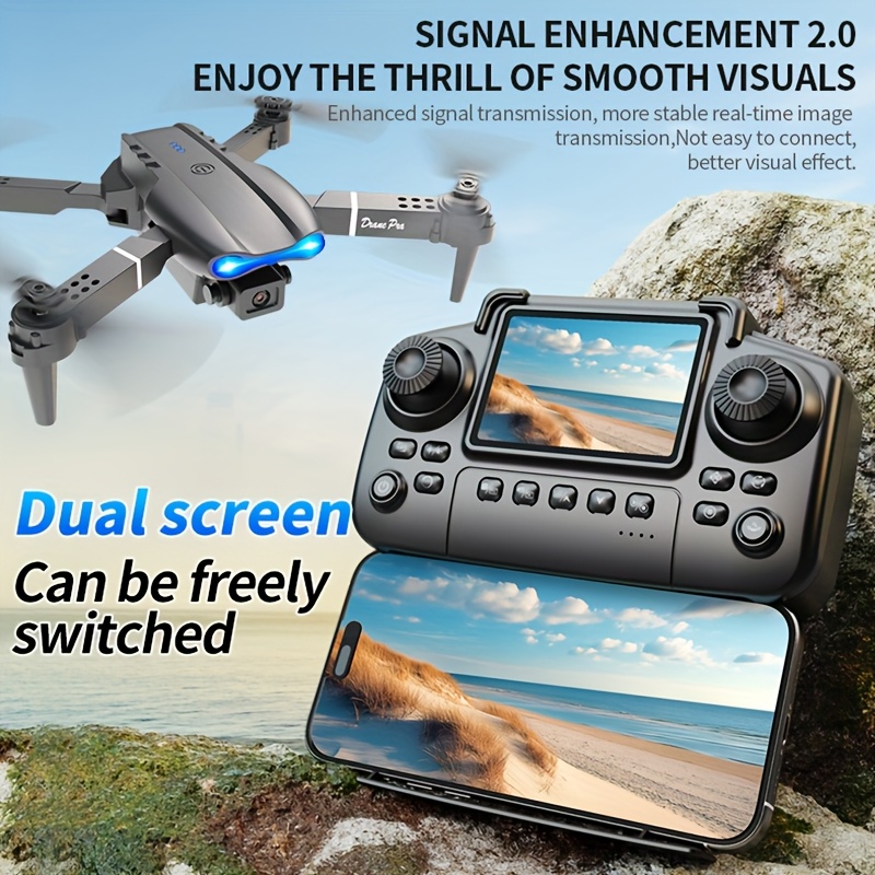 E99 PRO MAX：デュアルHDカメラ、画面付きリモコン - Drone Ae Rc のレビューと価格