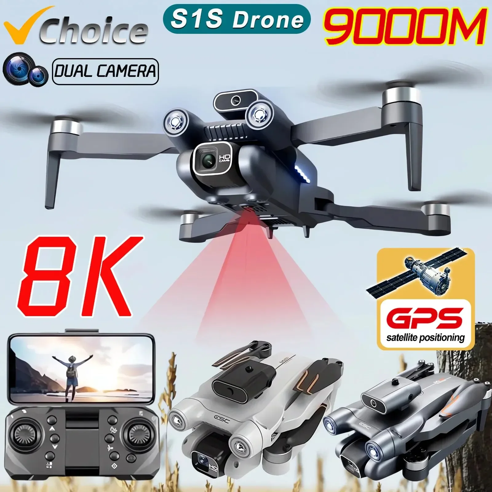 S1S ブラシレスドローン 4K プロフェッショナル 8K  - Drone S1S Rc Quadcopter のレビューと価格