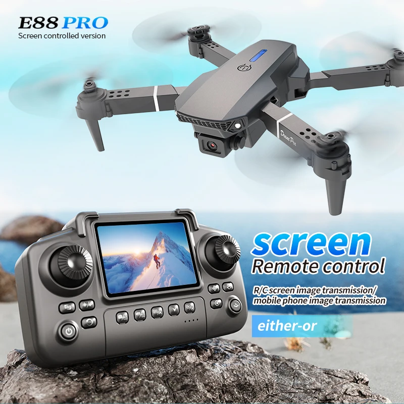 E88 PRO ドローン スクリーン付き 4K HD カメラ - Drone E88 Rc Quadcopter のレビューと価格